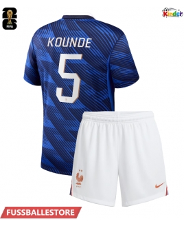 Günstige Frankreich Jules Kounde #5 Heimtrikotsatz Kinder WM 2026 Kurzarm (+ Kurze Hosen)